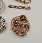 Mixed Jewelry Brooch Lot Of 9 Vintage Unbranded See Photos - 2 Are Missing Stone