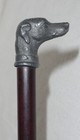 Vintage C 1940s Carnival Cane   Figural Dog whippet Or Greyhound Head   Pewter