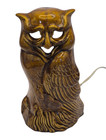 Whimsical Vintage Glazed Ceramic Owl Tv Lamp Night Light