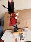 Wood   Fabric Toy Soldier Nutcracker W  Black Hat Red Uniform   Rifle  Base