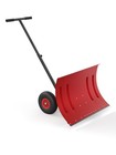Heavy-duty Snow Pusher With Wheels  29  Adjustable Snow Shovel Plow  Metal Blade