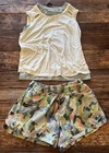 Athleta Girl Green Sleeveless Tank   Mosaic Running Shorts Girls L Size 12 Set