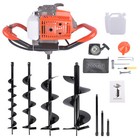 63cc Post Hole Digger Gas Powered Earth Digger Drill Bits For Farm Garden Plant