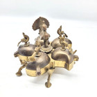 Antique Indian Brass Spice Dish Box Peacock Decoration Collect Charcuterie Party