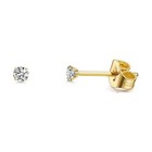 1 2 Mm Diamond Stud Earrings - 10k Yellow Gold -for Children Or Cartilage