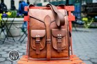 Bag Leather Backpack Men Satchel Shoulder Travel Laptop School Rucksack Vintage