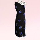 Vintage Y2k Black Floral Whimsy Goth Fairy Witchy Strappy Midi Party Dress 10