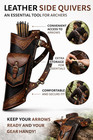 Handmade Leather Side Quiver With Pocket  Brown And Black Archery Equipment