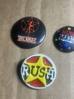 Vintage Rush Band Pinback Button Lot Of 3