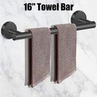 Bathroom Hardware Set 6 Pcs Toilet Paper Holder Towel Bar Hooks Matte 16  Usa
