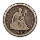 1875-s 20c Twenty Cent Piece - Die Cracks - Vg - Sku-z5073