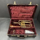 Vtg C g  Conn Elkhart Ind  Cornet Copper Bell Original Case Mouthpiece