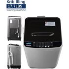 Portable Compact Laundry Washer Full-automatic Led Display Drain  17 7lbs Grey