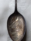 Antique Sterling Silver Souvenir Spoon   Fish  Seawall  Sailboat