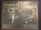 Rare Gold Foil Old World Map Nova Totivs Novi Orbis Blaeu Wall Map 