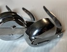 Lot Of 4 Syrup Dispensing Chrome Metal Lids Table Utensils-vintage- 2-1 8    Round