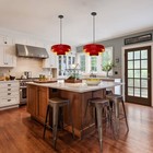 Mid Century Pendant Light Fixtures Red Ceiling Pendant Lighting 3-layer Metal   