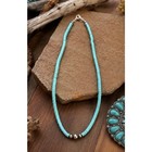 16    Turquoise Heishi Southwestern Necklace Sterling Silver