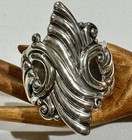 Vintage Mexican Sterling Silver Edp Pichardo Fluted Wide Heavy Clamper Bracelet