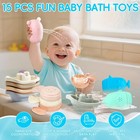 Baby Bath Toys For Kids Ages 1-3  15pcs Mold Free Bath Toys Toddlers 2-4  Bat   