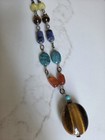 Vintage Sx Sally C Treasures 925sterling Silver Multi Stone Tiger s Eye Necklace