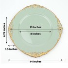 6 Sage Green 13  Round With Embossed Rim Charger Plates Wedding Party Dinner