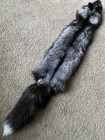 Jumbo Monster Silver Fox Pelt Heavy Fur Usa Tanned Rustic Log Cabin Decor