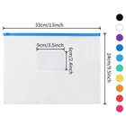 24 Pcs 10 Colors Plastic Poly Zip Envelopes Files Folders A4 Letter Size