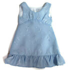 Doll Clothes 18  Doll Dress Powder Blue Floral Embroidery Fit American Girl Doll