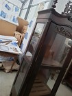 Indonesian Burmese Carved Wood Store Display Case Cabinet Bar Media Glass Doors