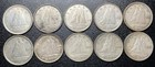  lot Of 10  Canada 10 Cents Silver Coins  1937  1938  1939  1940  1942  1943