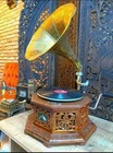 Vintage Gramophone Antique Working Gramophone Player Phonograph Vinyl Recorder