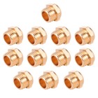 12pcs Pneumatic Muffler Filter Metal Bronze Muffler
