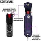 2 Police Magnum Pepper Spray  50oz Purple Keychain Holster Defense Protection