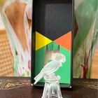 Parrot On Thimble Straight Barrel Base Swarovski Figurine - Clear Glass