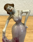 Antique Japan Porcelain Art Deco Dancing Lady Woman 4  Porcelain Figurine