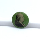 Vintage Miniature 3 4    Green Benjamin Franklin Button Pinback Pin