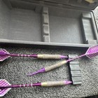 Purple Steel Tip Darts Set W  Hard Case  Extra Shafts   Flights