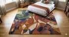 Hand Tufted Wool Area Rug  Modern Abstract Geometric Colorful Living Room Carpet