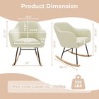 Nursery Rocking Chair  Upholstered Glider Rocker With Cozy Cushion Armchair     