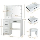 Makeup Vanity Table Set With 10 Led Lighted Mirror large Drawer And Stool white