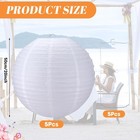 5 Pcs 20 Inch White Paper Lanterns Large Chinese Moon Paper Round Lamp Japane   