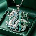 New Metal Dragon Pendant Necklace Chinese Style Decorative Accessory Collectible