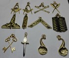 Masonic Blue Lodge Officer Chain Collars Set Of 12 With Jewels Maroon Back
