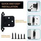 Face Mount Kitchen Cabinet Cupboard Door Hinges Self Closing Overlay Black Lot