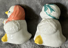 White Chickadees With Bonnet  Bow And Baby Salt And Pepper Shakers