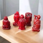 Vintage Asian Chinese Feng Shui Figurine Set  Of Cinnabar Red Immortal