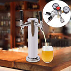 Double Tap Draft Beer Tower Stainless Steel Bar Pub Kegerator With Dual Faucets