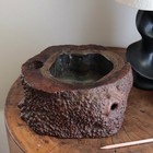 Antique Japanese Burlwood Hibachi 19th Century Copper Wood Hand Warmer Brazier
