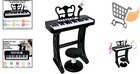 Kids Toy Piano 37 Keys Electronic Keyboard Set With Stool Microphone